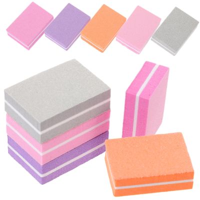 TOVINANNA 50Pcs Double Sided Block Nail Files Sponge Nail Buffers for Easy Manicure and Polishing Compact Nail Grinding Tool for Home and Salon Use for Fingernails