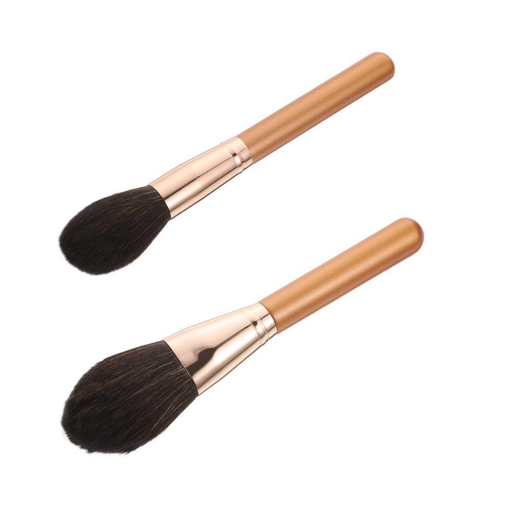 NIYANGLE 2Pcs Double Ended Makeup Brushes for Foundation Blending Loose Powder Portable Professional Makeup Tools for Daily and Professional Use