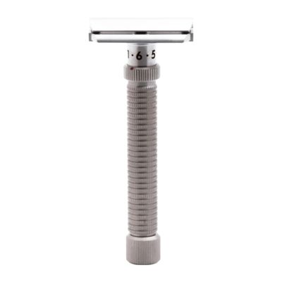 Rex Supply Co. Ambassador XL Adjustable Stainless Steel Double Edge Safety Razor | Extra-Long Handle | Custom Blade Exposure | Made in USA | Precision Wet Shaving Tool for Men