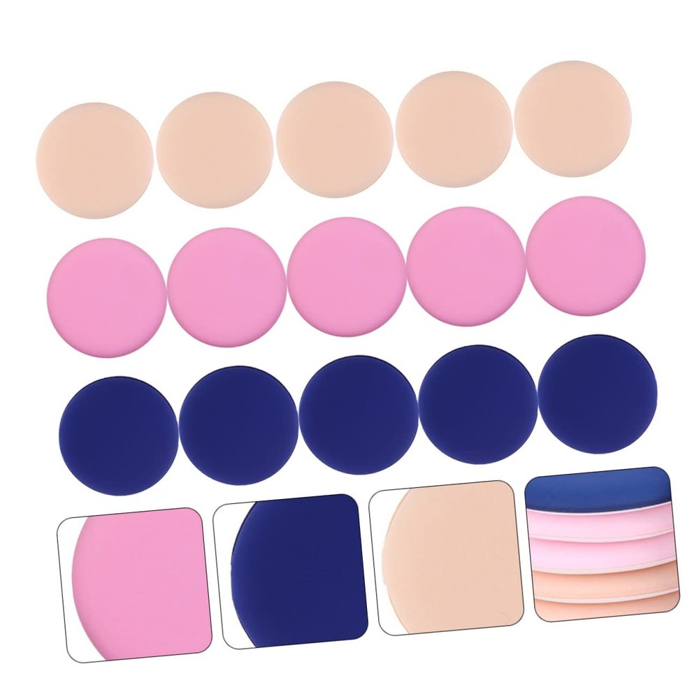 15Pcs Round Makeup Blending Sponge Puff for Wet and Dry Use for Foundation Concealer Blush and Highlighter Skin Friendly Durable Powder Applicators for Women