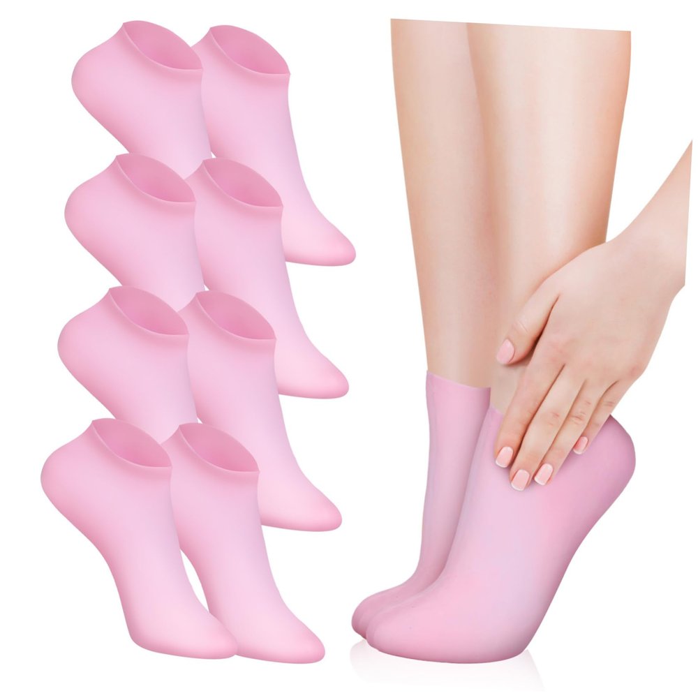 5 Pairs Moisturizing Silicone Socks for Dry Cracked Feet Elastic Foot Care Supplies Comfortable Wear Resistant for Travel Spa Use Soft Silicone Material