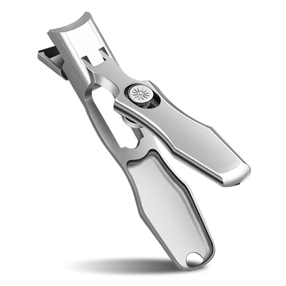 Stainless Steel Anti-Splash Nail Clipper - Large Opening with Cuticle Trimmer