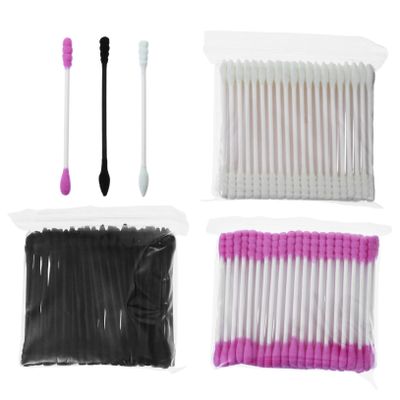 3 Packs Double Head Cotton Swabs for Makeup and Cleaning Gentle Lint Applicator Sticks Per Pack for Daily Use and Travel