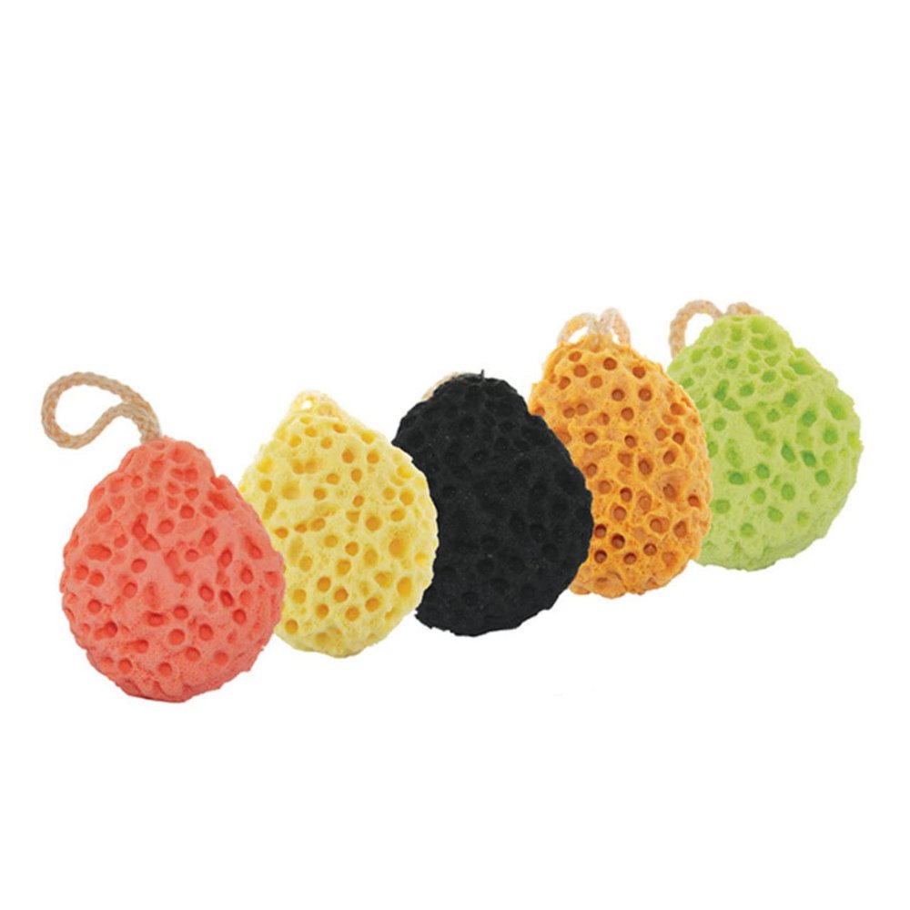 3Pcs Honeycomb Shower Sponge Creative Exfoliating Bath Sponges with Hanging Rope for Adults and Portable Bathing Accessories Yellow