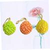 3Pcs Honeycomb Shower Sponge Creative Exfoliating Bath Sponges with Hanging Rope for Adults and Portable Bathing Accessories Yellow view 3