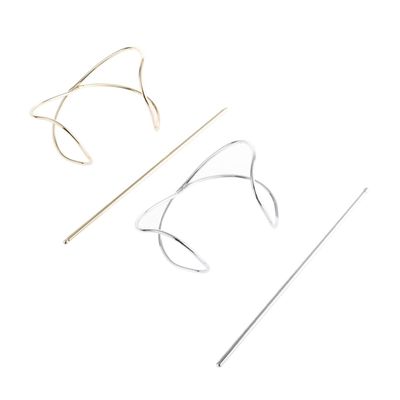 2pcs Decorative Hair Cuff Bun Holders Irregular Hair Sticks Lightweight Accessories for Casual Weddings Special Occasions