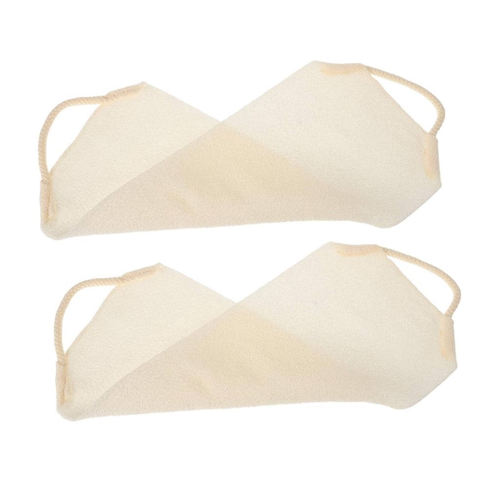 2pcs Stretchable Exfoliating Bath Towel Versatile Back Scrubber for Shower Deep Cleanse Dead Skin Convenient Design for Family Use Beige Shower Loofah and Washcloth