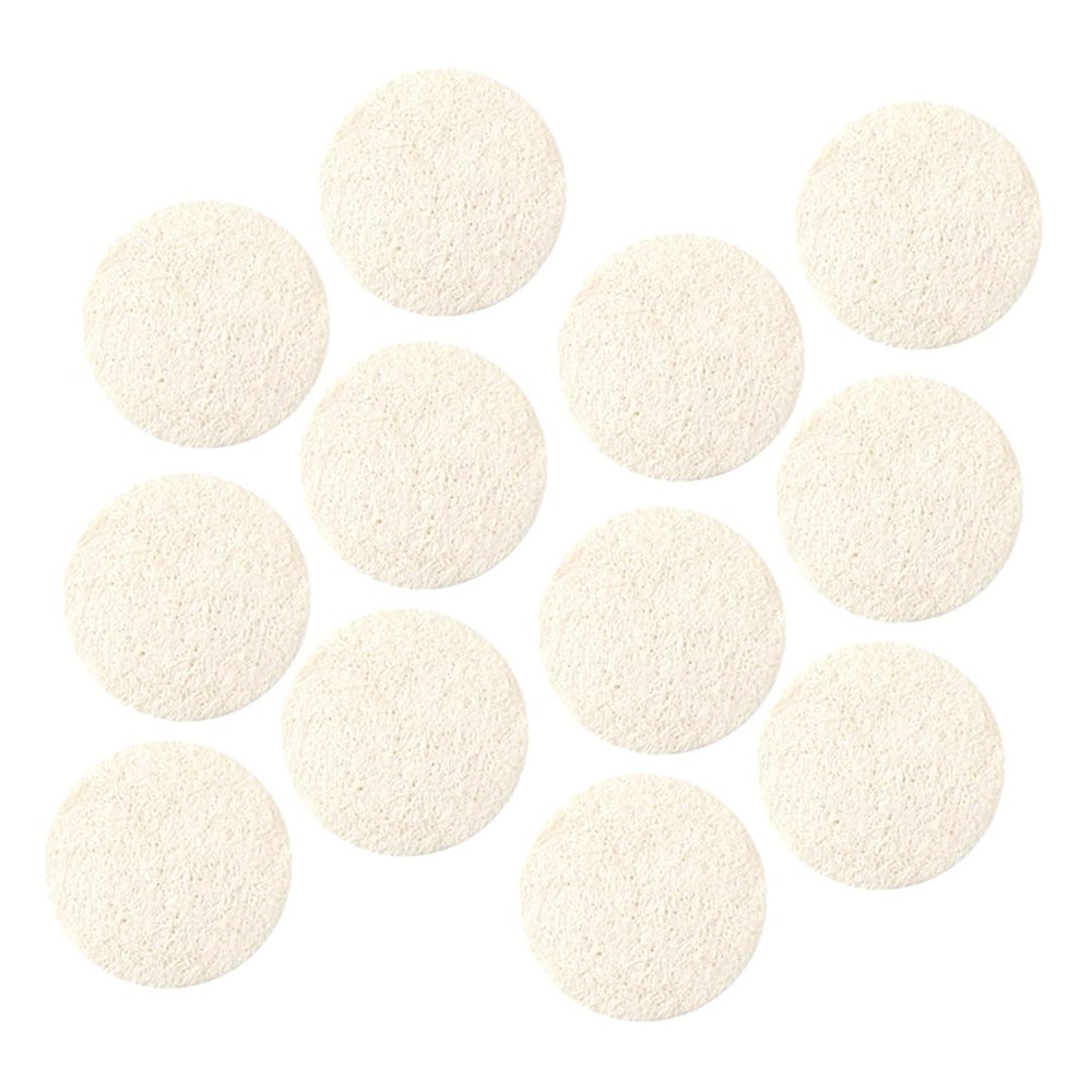 12Pcs Natural Loofah Facial Cleansing Pads Reusable Exfoliating Scrubbers for Makeup Removal Deep Clean Soft Gentle Face Scrub for Smooth Skin Compact Design for Travel