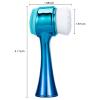 Beomeen Face Brush 2 in 1, Facial Cleansing Exfoliating Scrubber Brush, Silicone Double Side Manual Face Wash Scrub Brush with Soft Fiber for Deep Pore Cleansing, Massaging, Skin Care,Gradient Blue view 2