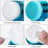 Beomeen Face Brush 2 in 1, Facial Cleansing Exfoliating Scrubber Brush, Silicone Double Side Manual Face Wash Scrub Brush with Soft Fiber for Deep Pore Cleansing, Massaging, Skin Care,Gradient Blue view 3