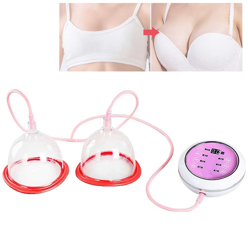 Electric Breast Enlargement Pump, Vacuum Massager Machine for Fast Growth, Wireless Double Cup Therapy, Bust Lift Enhancer with USB Charging for Womens Anti-Sagging Breast Care (A Cup)
