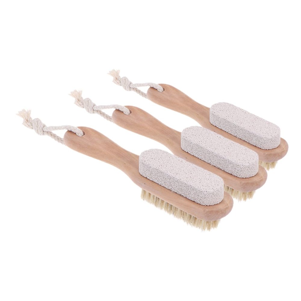 Healeved 3pcs Shower Foot Scrubber Brush Pumice Stone Foot Exfoliator Brush for Dead Skin Removal