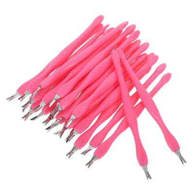 24Pcs Stainless Steel Nail Care Tool Cuticle Trimmer Dead Skin Remover Fork for Fingernails and Toenails Ergonomic Design for Home Salon Use