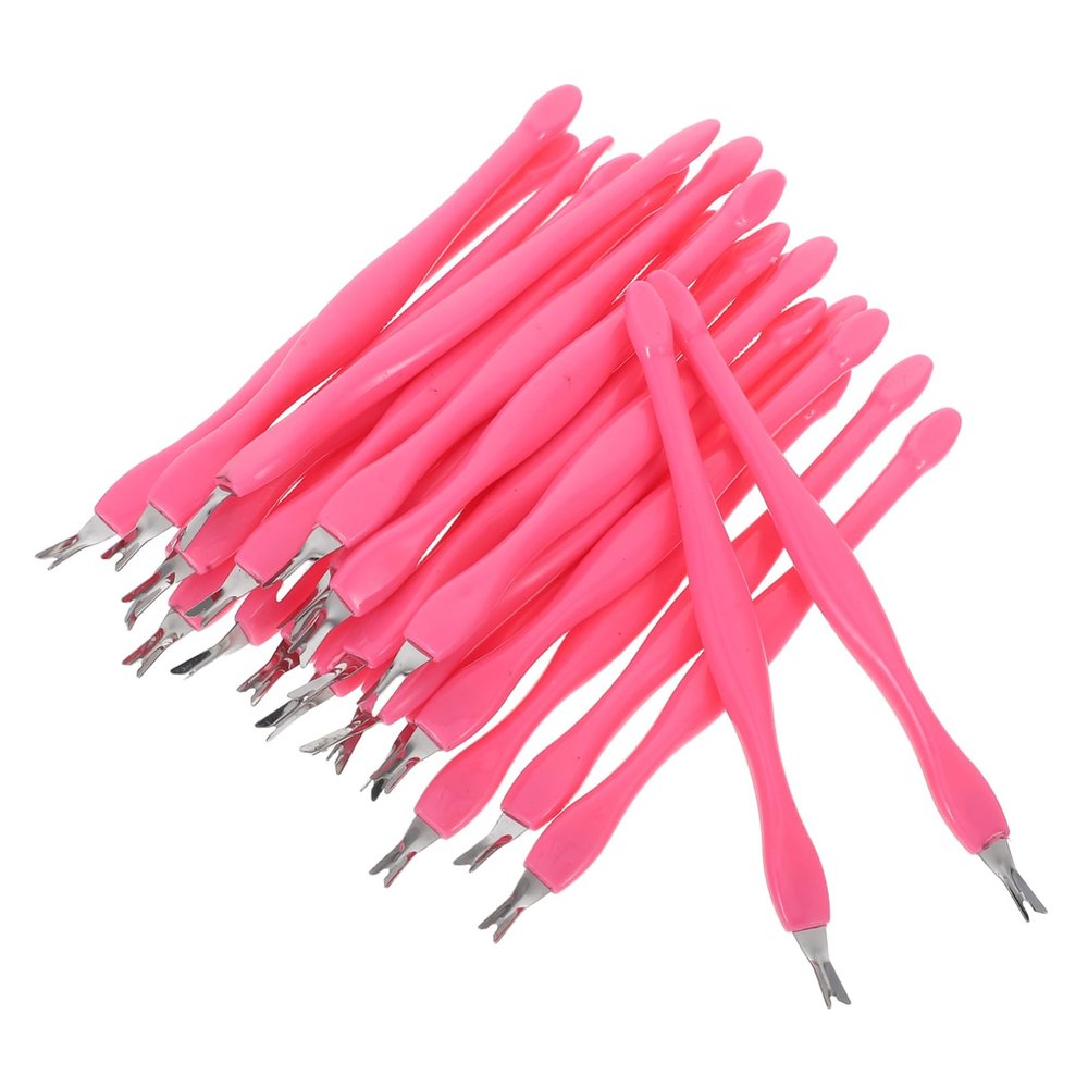 24Pcs Stainless Steel Nail Care Tool Cuticle Trimmer Dead Skin Remover Fork for Fingernails and Toenails Ergonomic Design for Home Salon Use