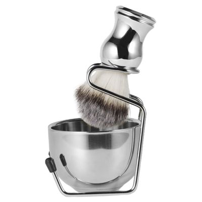 1 Set Shaving Kit for Men Shaving Bowl Brush Stand Durable with Cleaning Brush for Effortless Maintenance and Versatile Grooming Needs