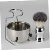 1 Set Shaving Kit for Men Shaving Bowl Brush Stand Durable with Cleaning Brush for Effortless Maintenance and Versatile Grooming Needs view 4