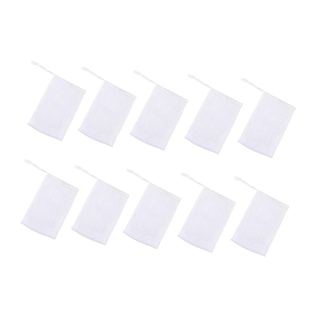 10pcs Foaming Mesh Soap Pouch Exfoliating Net for Easy Bubble Creation and Quick Drying for Face Washing and Bathing Convenient Drawstring Design for Soap Storage