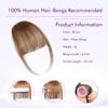 100% human hair bangs clip 6# clip-in bangs extensions fake bangs wig with sideburns curved bangs suitable for daily wear view 3