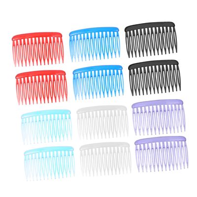 12Pcs Colorful Plastic Hair Clip Combs for Women Vintage Small Side Combs with Twisted Teeth Accessories for Random Colors