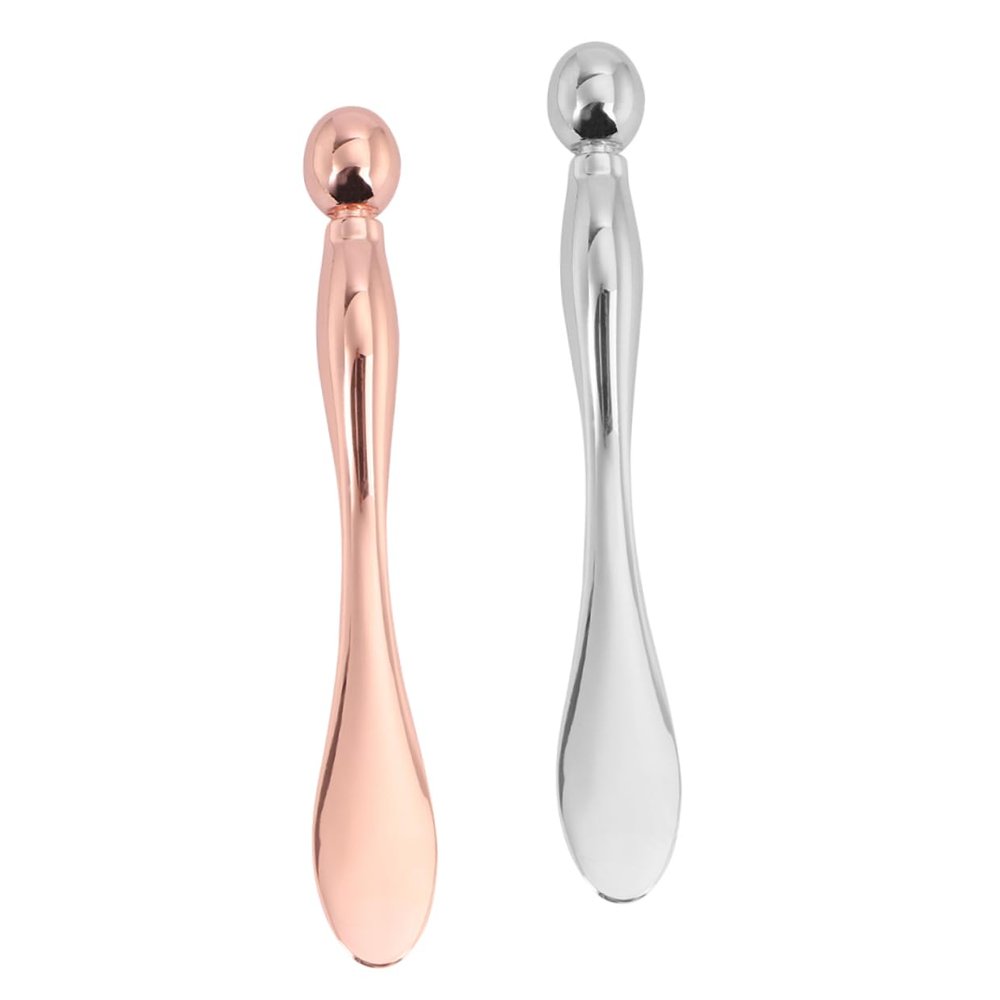 Beaupretty 2PCS Metal Eye Cream Applicator Dual Use Face Cream Spoon for Skincare Eye Massage Beauty Tool for Women Fatigue Relief