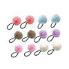 12Pcs Fluffy Ball Elastic Hair Ties Cute Ponytail Holders with Fur Ball Decor Stretchy Bands for White Pink Sky Blue Khaki Light Purple for Hair view 1