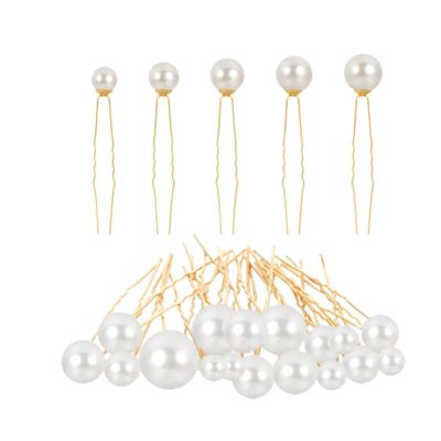 36Pcs Pearl Hair Pins, Gold U-Shaped Bridal Hair Pins with Pearls, Elegant Wedding Pearl Hair Accessories for Brides, Bridesmaids, Women, and Girls
