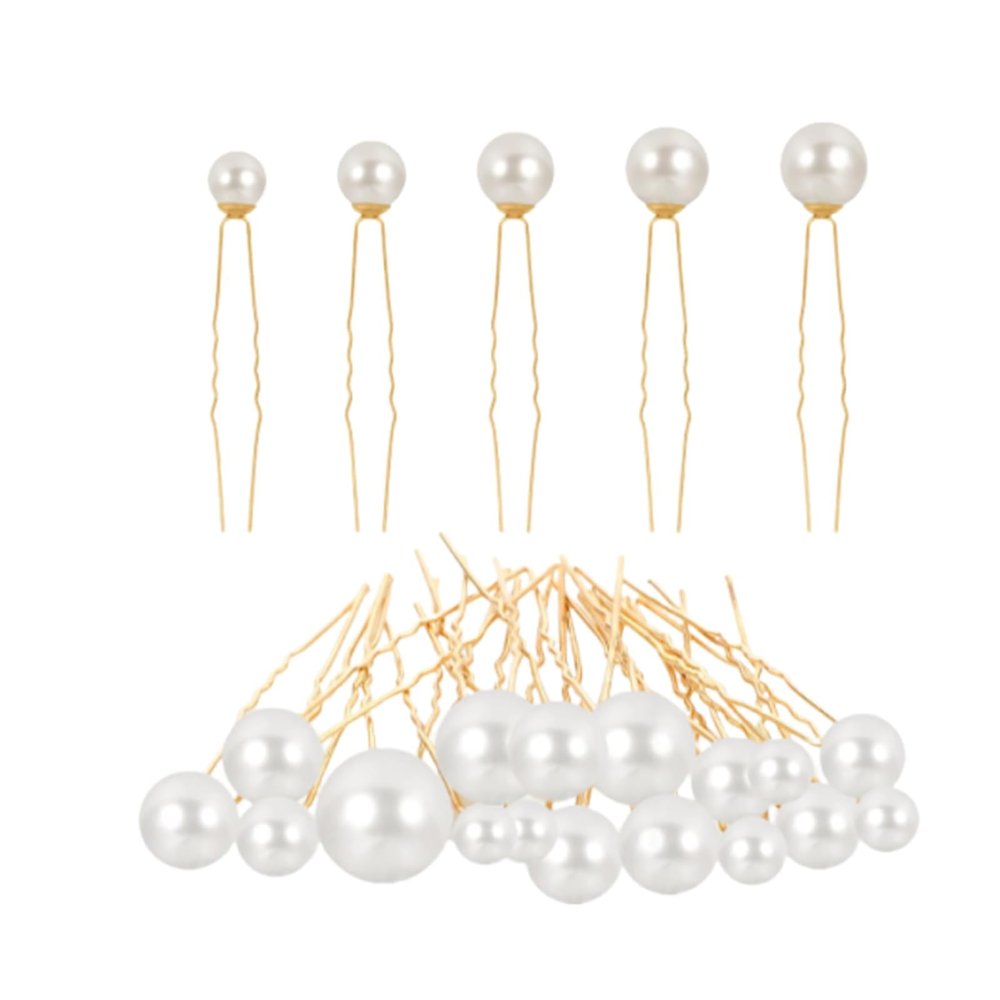 36Pcs Pearl Hair Pins, Gold U-Shaped Bridal Hair Pins with Pearls, Elegant Wedding Pearl Hair Accessories for Brides, Bridesmaids, Women, and Girls