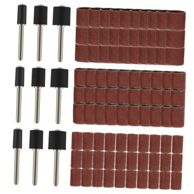 102Pcs Drum Sanding Sleeves Set with Mandrel for Nail Manicure High Performance Sanding Bands for Grinding Shaping Compatible with Nail Drill Machines