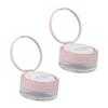 2Pcs Portable Makeup Case with Mirror Elastic Mesh Loose Powder Box for Travel Pink Powder Puff Included for Daily Use and view 1