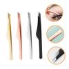 4Pcs Professional Eyebrow Tweezers Durable Eyelash Tweezers with Matte Finish for Removal for Grooming and Shaping Eyebrows view 3