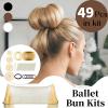 Cayton Hair Bun Net, 49 Pcs Ballet Bun Kits 4 Pcs Ballet Bun 20 Pcs 30cm Hairnets 20 Pcs U-Shaped Hair Clips 5 Pcs Elastic Bands (White) view 4