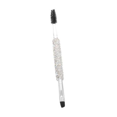 Double Ended Eyebrow Brush with Rhinestone Finish Multifunctional Tool for Eyebrow Shaping Eyelash Combing Durable Easy Maintenance Stylish Makeup Essential