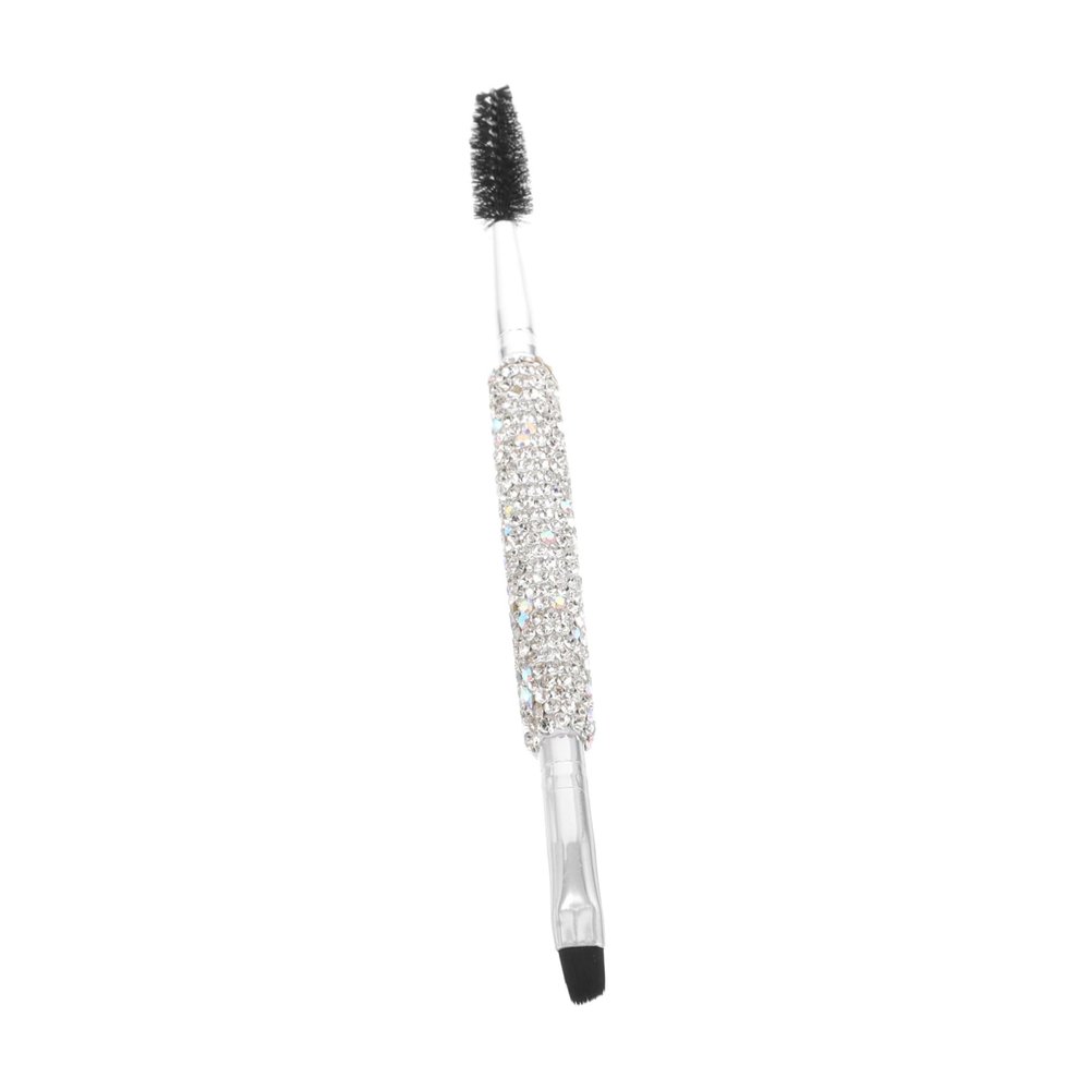 Double Ended Eyebrow Brush with Rhinestone Finish Multifunctional Tool for Eyebrow Shaping Eyelash Combing Durable Easy Maintenance Stylish Makeup Essential