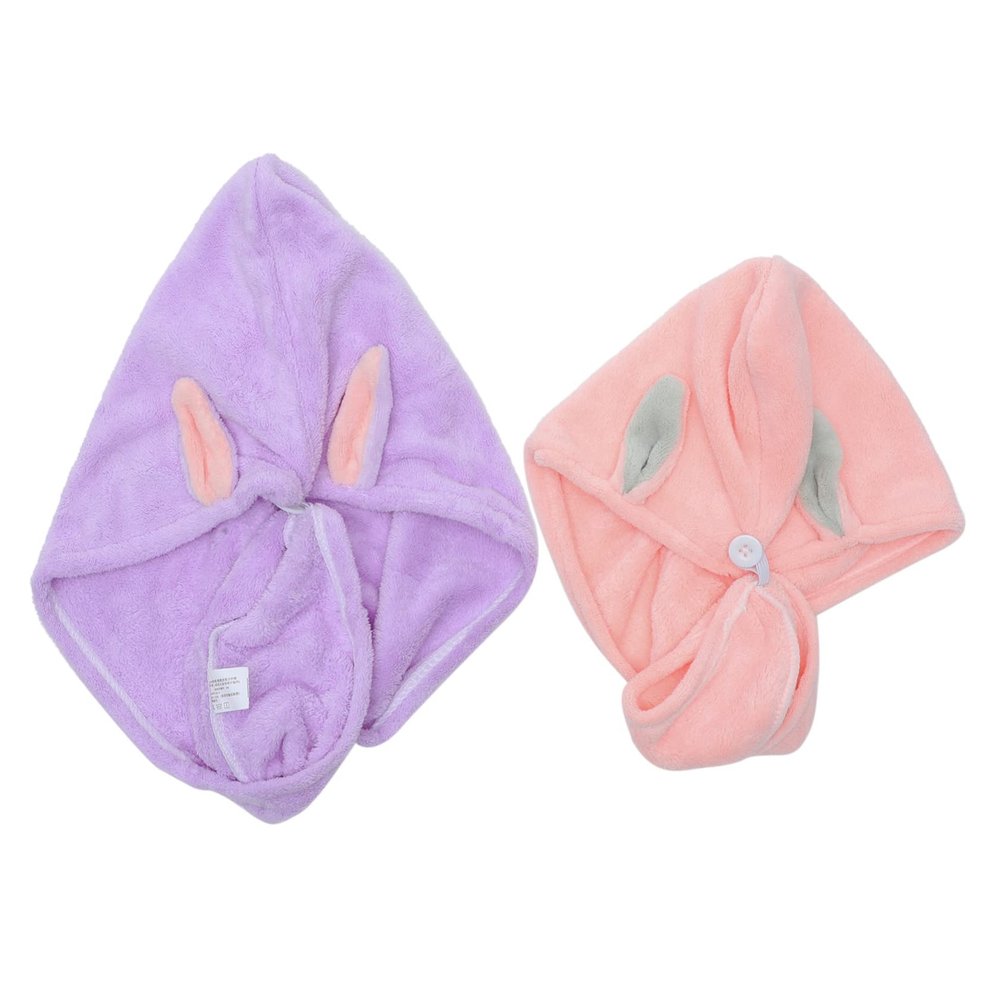 NIYANGLE 2Pcs Quick Drying Hair Towel Wrap for Curly Hair Adorable Hair Turban Adult Light Soft Absorbent Easy to Use Hair Wrap for All
