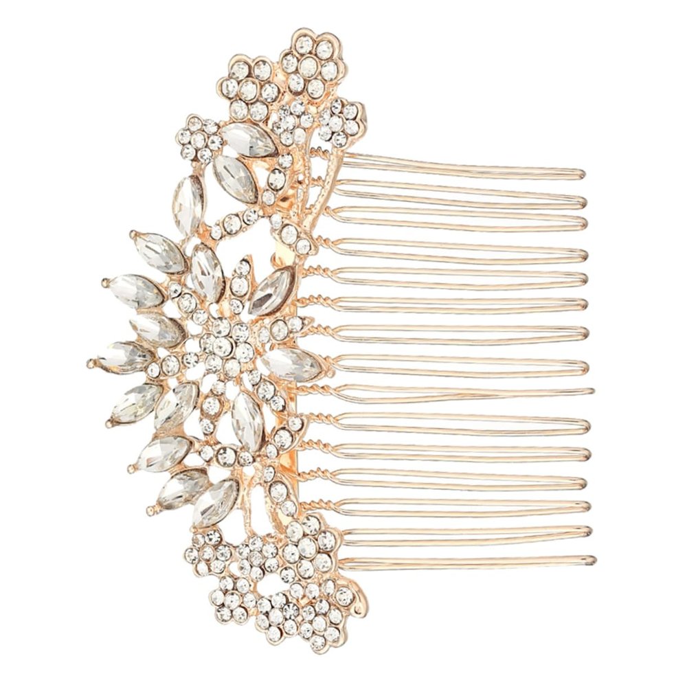 1pc Rose Gold Wedding Bride Hair Comb Elegant Women Headdress Accessories for Special Occasions Parties Engagements and Daily Use Creative and Practical Design for Confident