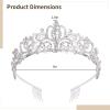 10 Pcs Silver Rhinestone Crowns, Crystal Bridal Headbands With Combs, Alloy Tiaras For Women, Wedding, Birthday, Party Accessories view 4