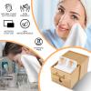 Disposable Face Towel Holder Bamboo Storage Box with 60 XL Towels, Cotton Balls Holders, Facial Towels Container Box with Drawer, Towel XL Organizer for Bathroom, Makeup Remover Dry Wipes Washcloths view 3