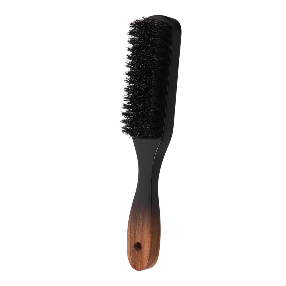 Beard Brush for Men Boar Bristle Grooming Tool with Ergonomic Gradient Handle for Facial Hair Care Straightening Maintenance Barber Salons and Home Use