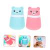 2Pcs Powder Puff Case Cartoon Bear Shape Container Soft Sponge Puff for Powder Portable and Leak for After Bath Use view 2