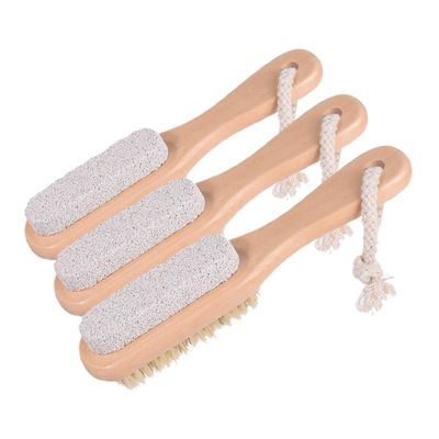 Beaupretty 3pcs Foot Scrubber Double-Sided Bristle Pumice Stone for Exfoliating Foot Care