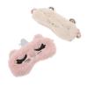 PartyKindom 2Pcs Plush Eye Mask Set Breathable Sleeping Blindfolds for Fatigue Relief Cute Cat Design Eye Covers for Students and Travelers view 1