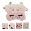 PartyKindom 2Pcs Plush Eye Mask Set Breathable Sleeping Blindfolds for Fatigue Relief Cute Cat Design Eye Covers for Students and Travelers view 2