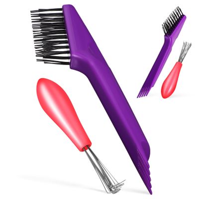 4Pcs Hair Brush Cleaner Hair Brush Cleaning Tools for Home Salon Durable Brush with Long Handle Wire Rake Essential Hair Brush Maintenance Tools
