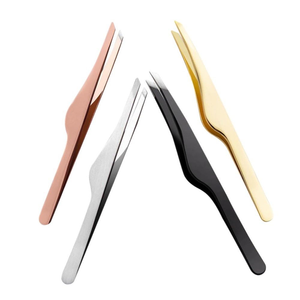 4Pcs Eyelash and Eyebrow Tweezers Precision Eyelash Applicator and Brow Tweezers for Women Matte Finish Multi Durable Lash Tools