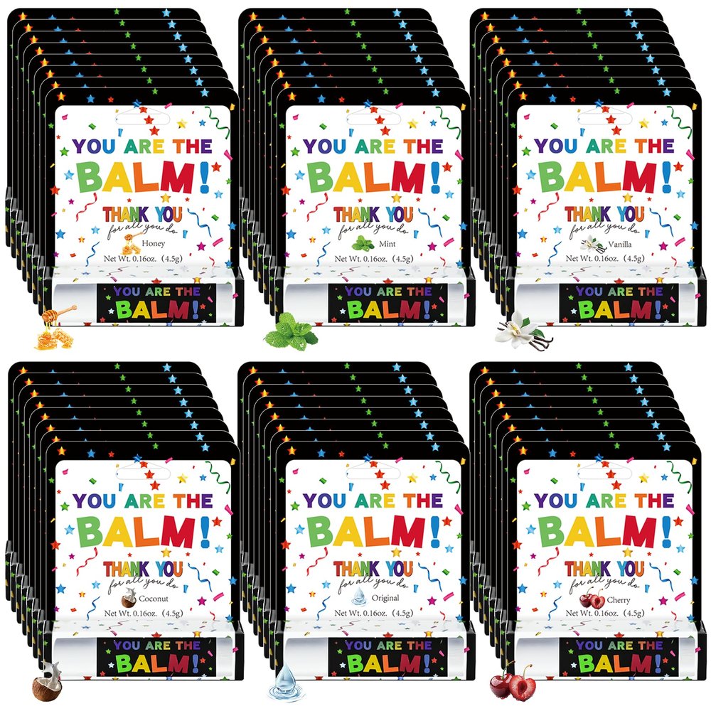 48 Pcs Chrismas Employee Appreciation Lip Balms Bulk Staff Appreciation Gifts Thank You Team End of Year Gifts You Are The Balm Bulk for Coworkers Teacher Worker Leaving Farewell Party Favor