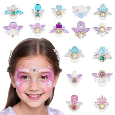 30Pcs Face Gems Stickers Women Rhinestones Forehead Sticker Crystal Flowers Party Decoration Self-Adhesive DIY Body Fashion Art Decals for Women Girls