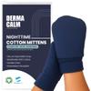 Organic Cotton Eczema Gloves/Mittens for Adults  Anti-Scratch Nighttime Sleeping Gloves with Secure Adjustable Strap  Reusable & Washable  Navy, 1 Pair (S/M/L) (Large) view 1