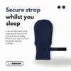Organic Cotton Eczema Gloves/Mittens for Adults  Anti-Scratch Nighttime Sleeping Gloves with Secure Adjustable Strap  Reusable & Washable  Navy, 1 Pair (S/M/L) (Large) view 2