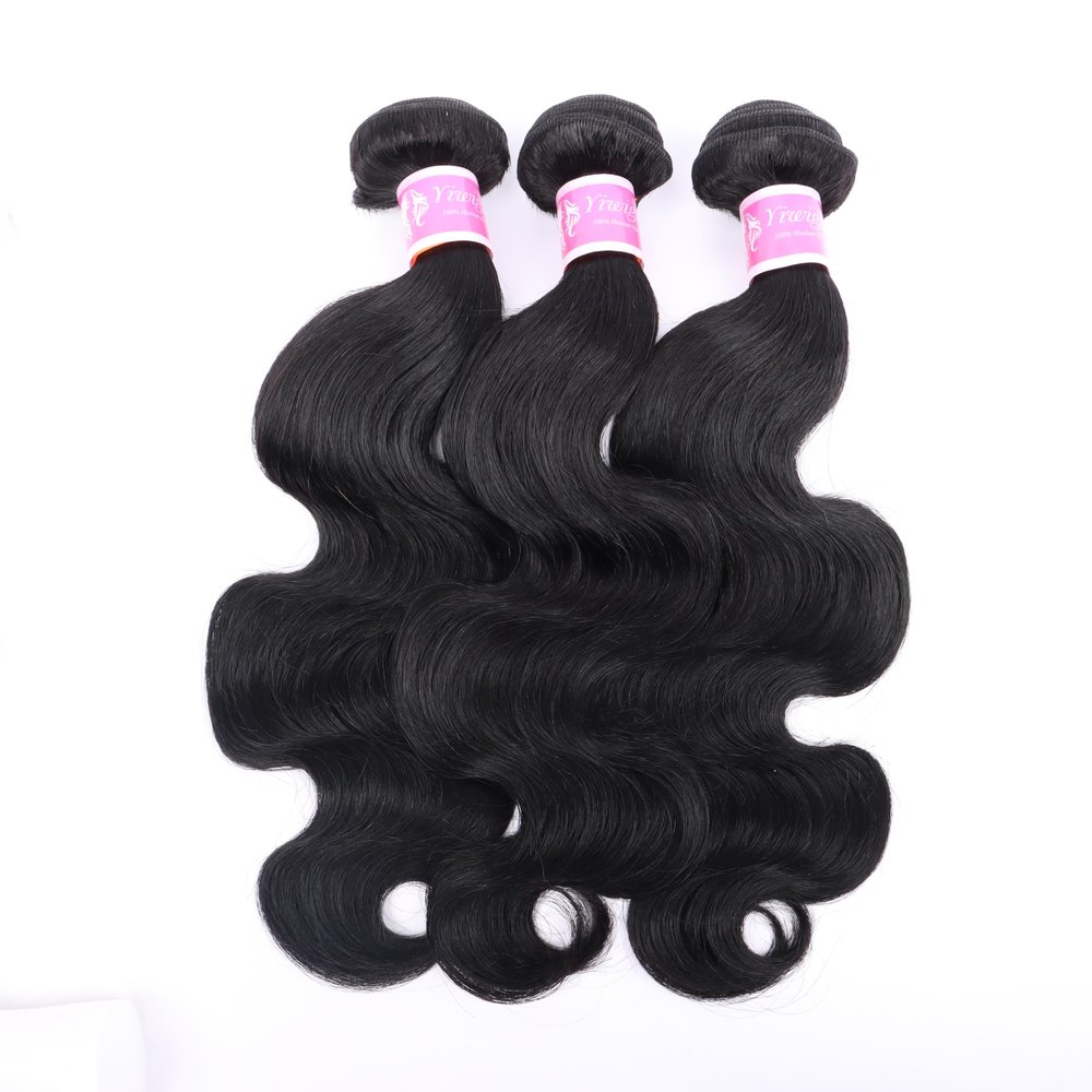 10A Brazilian Body Wave Bundles Human Hair Virgin Body Wave Weft Extensions Human Hair Natural Black for African-American Women Use (Natural Black Body Wave, 12 Inch)