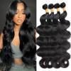 Body Wave Bundles Human Hair 12 14 16 18 Inch Human Hair Bundles 100% Unprocessed Brazilian Virgin Quick Weave 4 Bundle Human Hair Extensions for Black Women Natural Color view 1